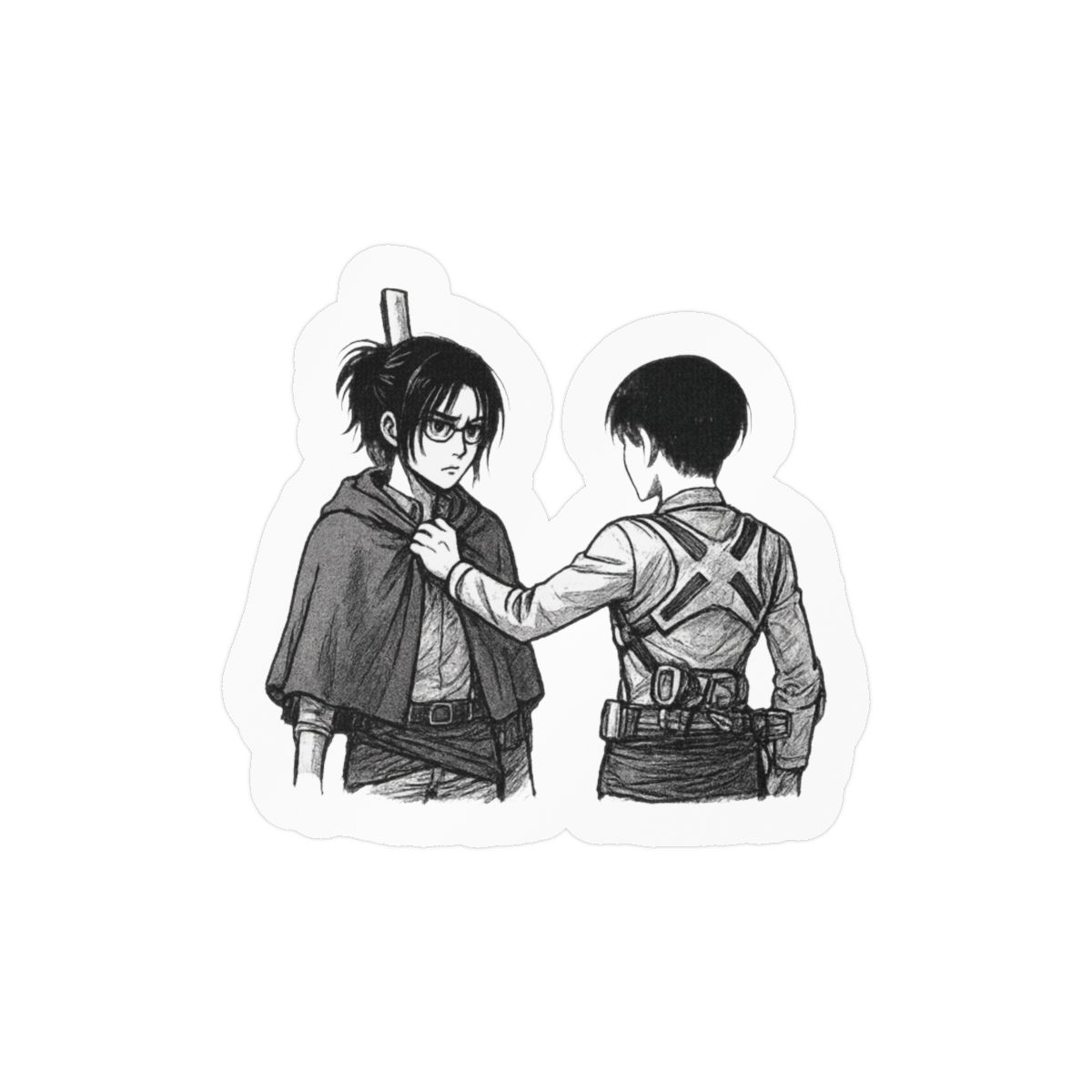 Hange and Levi Attack on Titan Stickers | Cute Anime Vinyl Decals