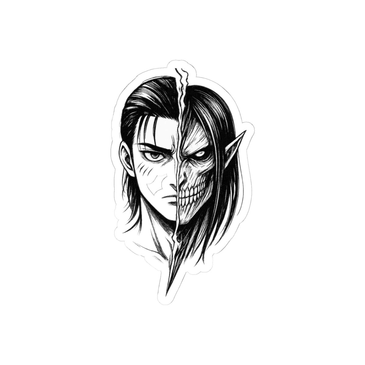 Attack Titan Eren Yeager Bold Portrait Sticker