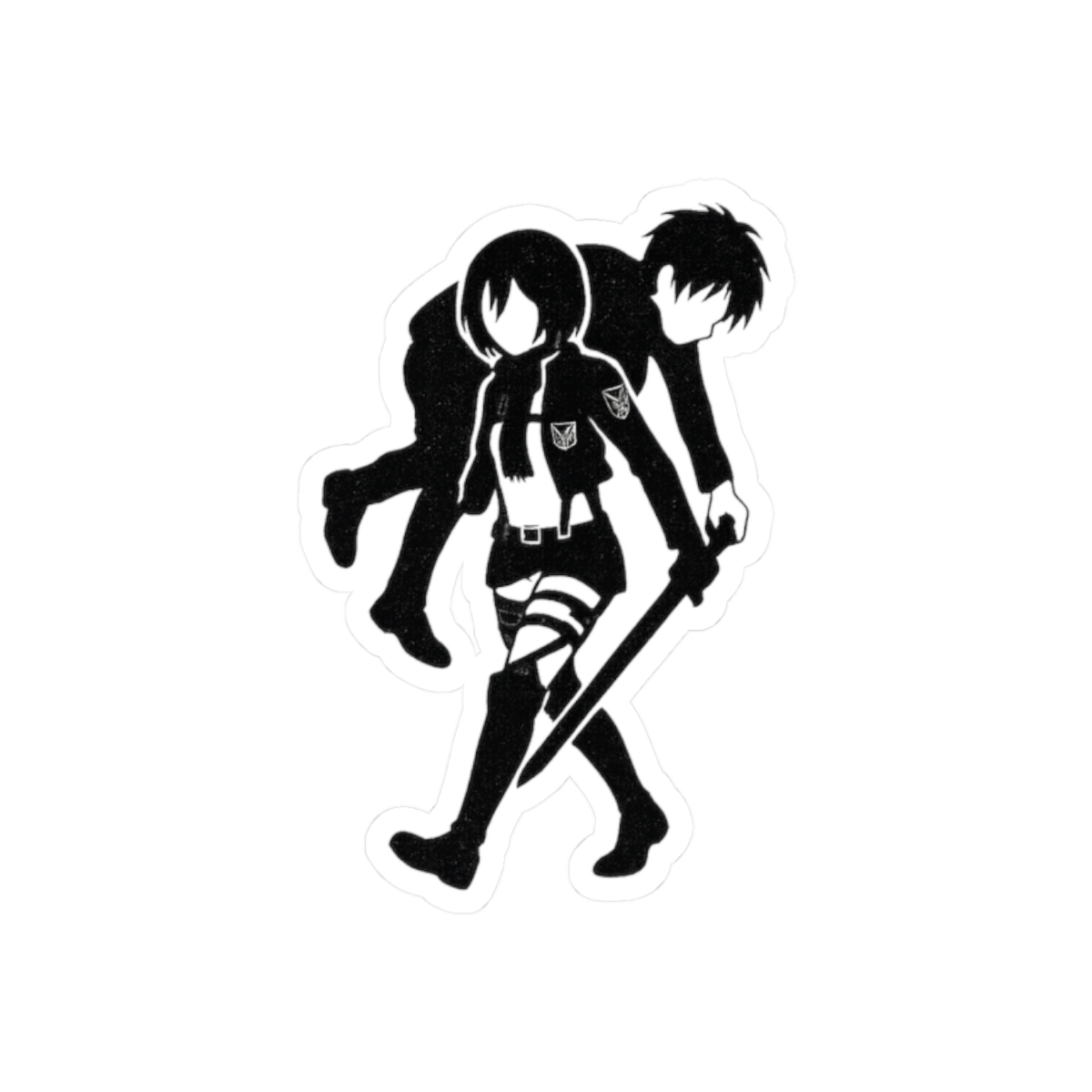 Mikasa and Eren Attack on Titan Sticker | Bold Vinyl Decal - alternate angle 3, merchandise