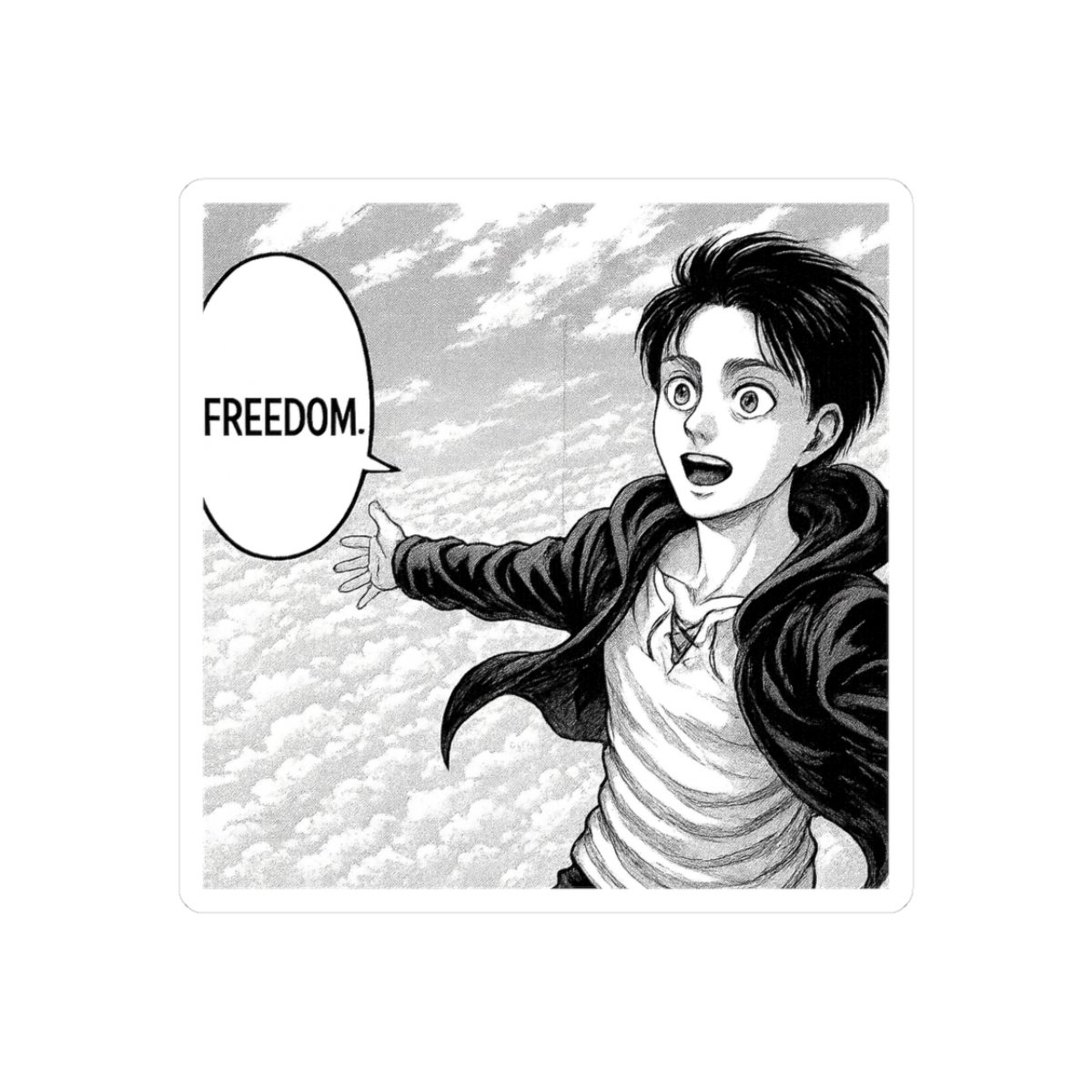 Eren Yeager Freedom Sticker - Official stickers merchandise