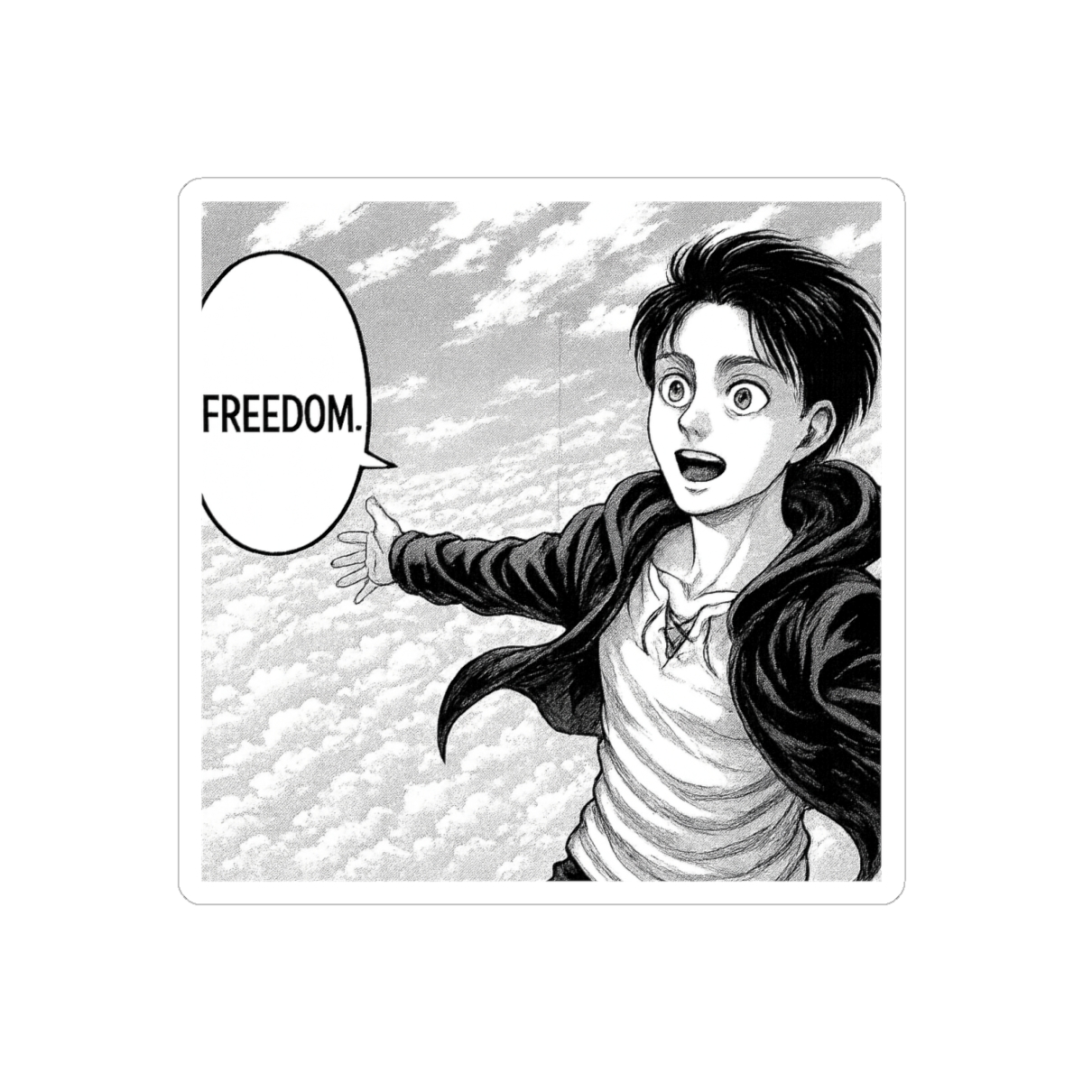 Eren Yeager Freedom Sticker | Bold Vinyl Decal