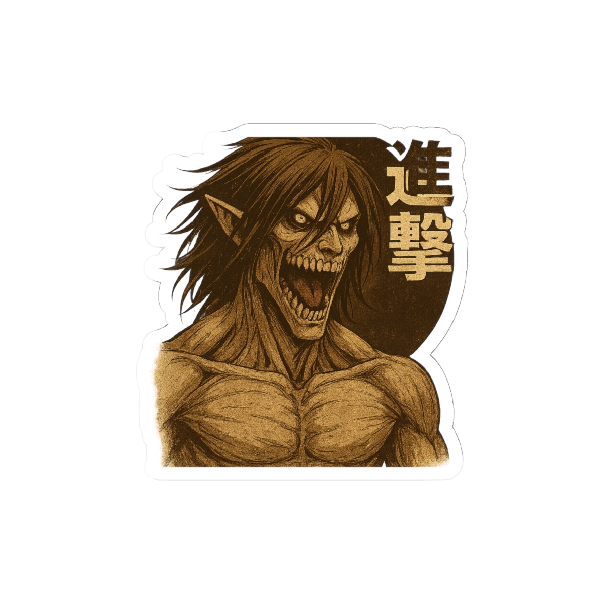 Attack Titan Fan Art Bold Anime Sticker