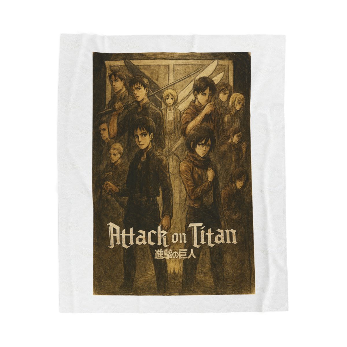 Attack on Titan Underground Chapel Eren Historia Throw Blanket