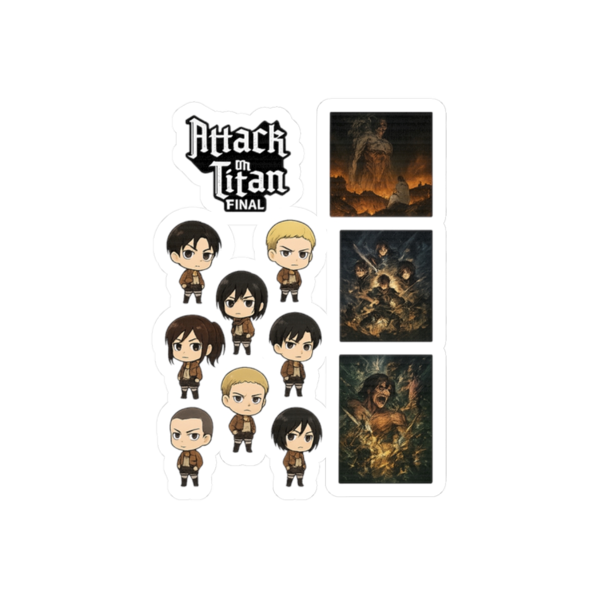 Attack on Titan Survey Corps Bold Sticker Pack - alternate angle 3, merchandise