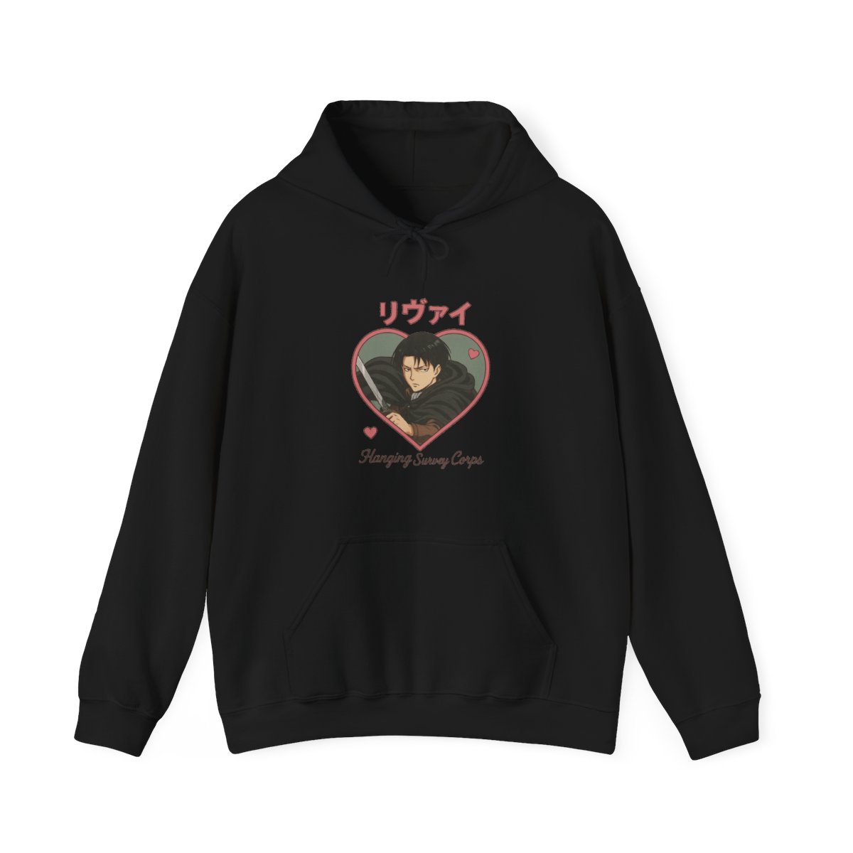 Attack on Titan Levi Pink Heart Hoodie
