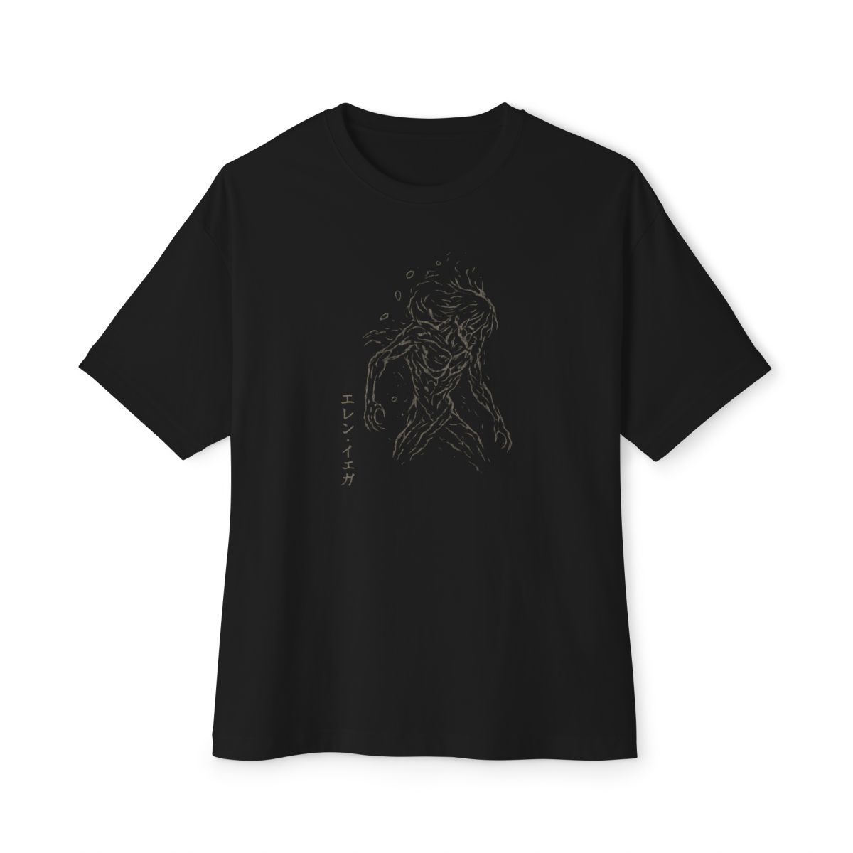 Attack on Titan Eren Jaeger Acid Wash Oversized T-Shirt - alternate angle 3, merchandise
