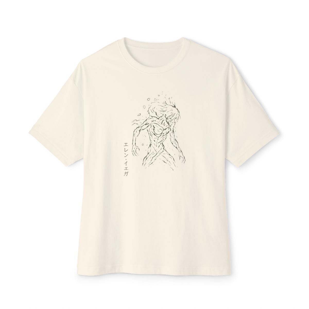 Attack on Titan Eren Jaeger Acid Wash Oversized T-Shirt - alternate angle 4, merchandise