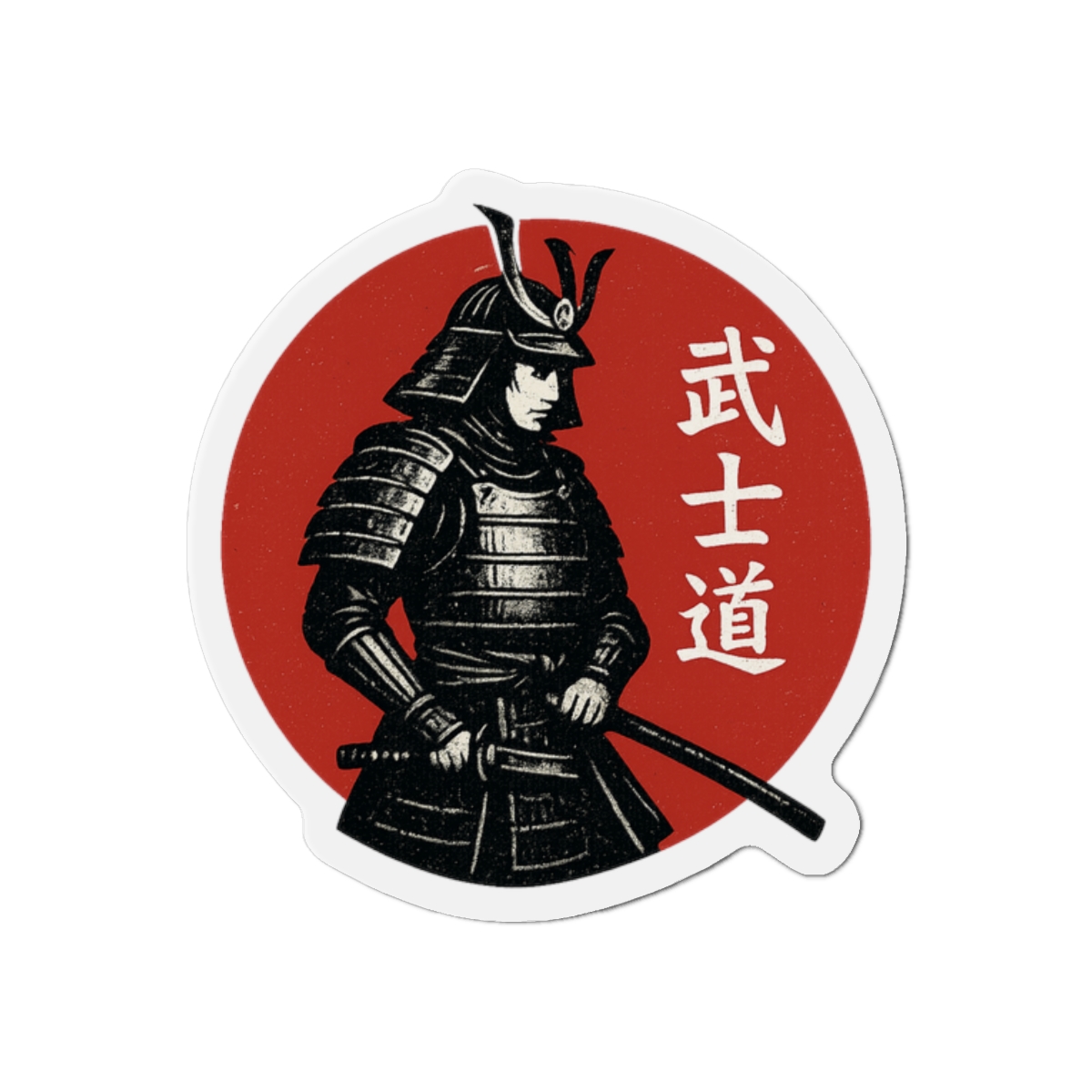 Rectangle Magnet Samurai fighter from ancient Japanese style