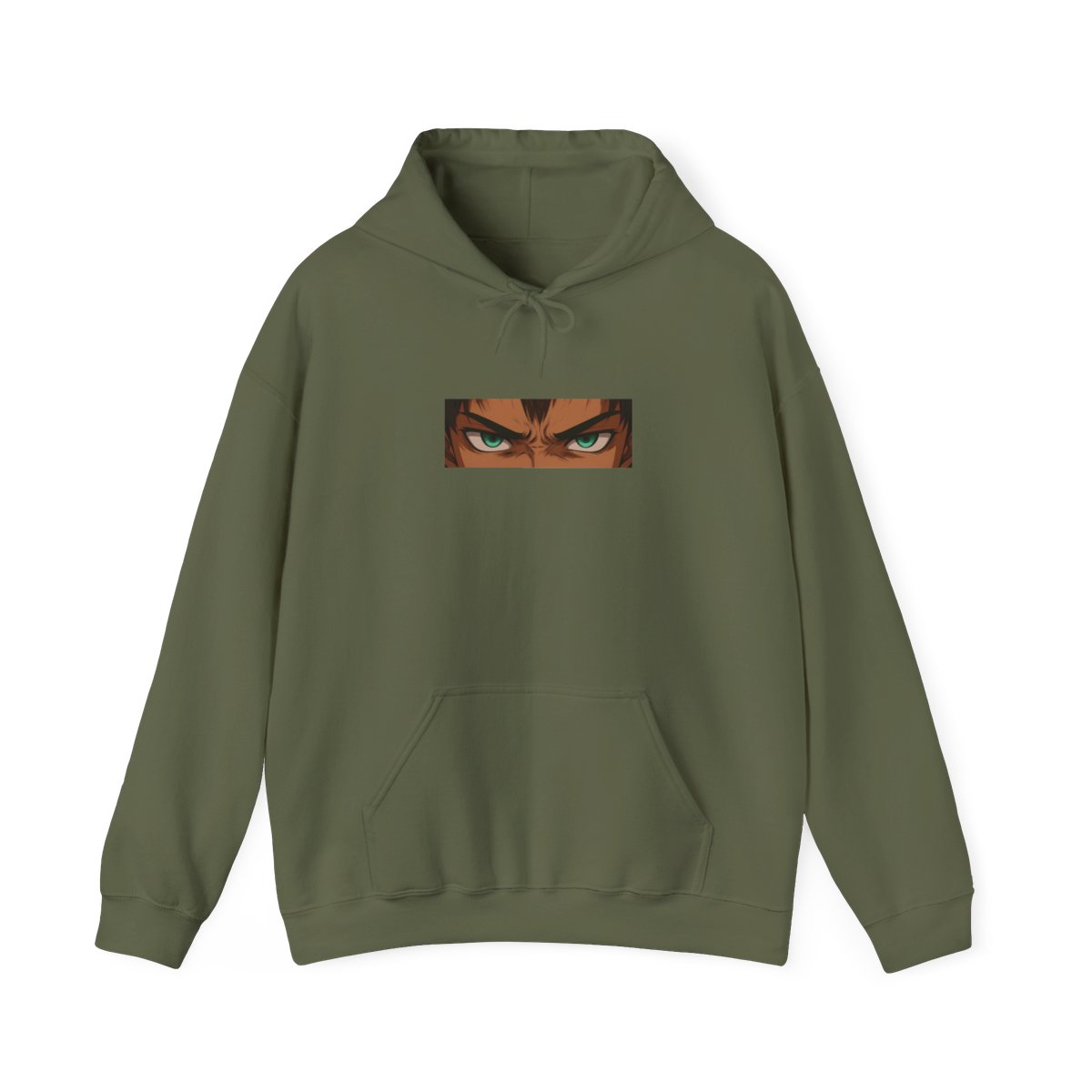 Piercing Green Anime Eyes Graphic Hoodie - alternate angle 4, merchandise