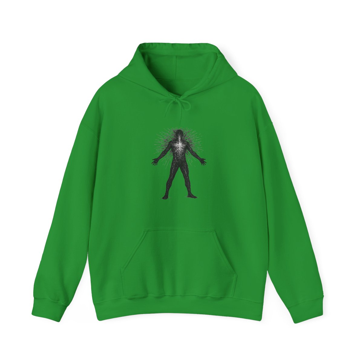 Stylized Human Figure Bold Graphic Hoodie