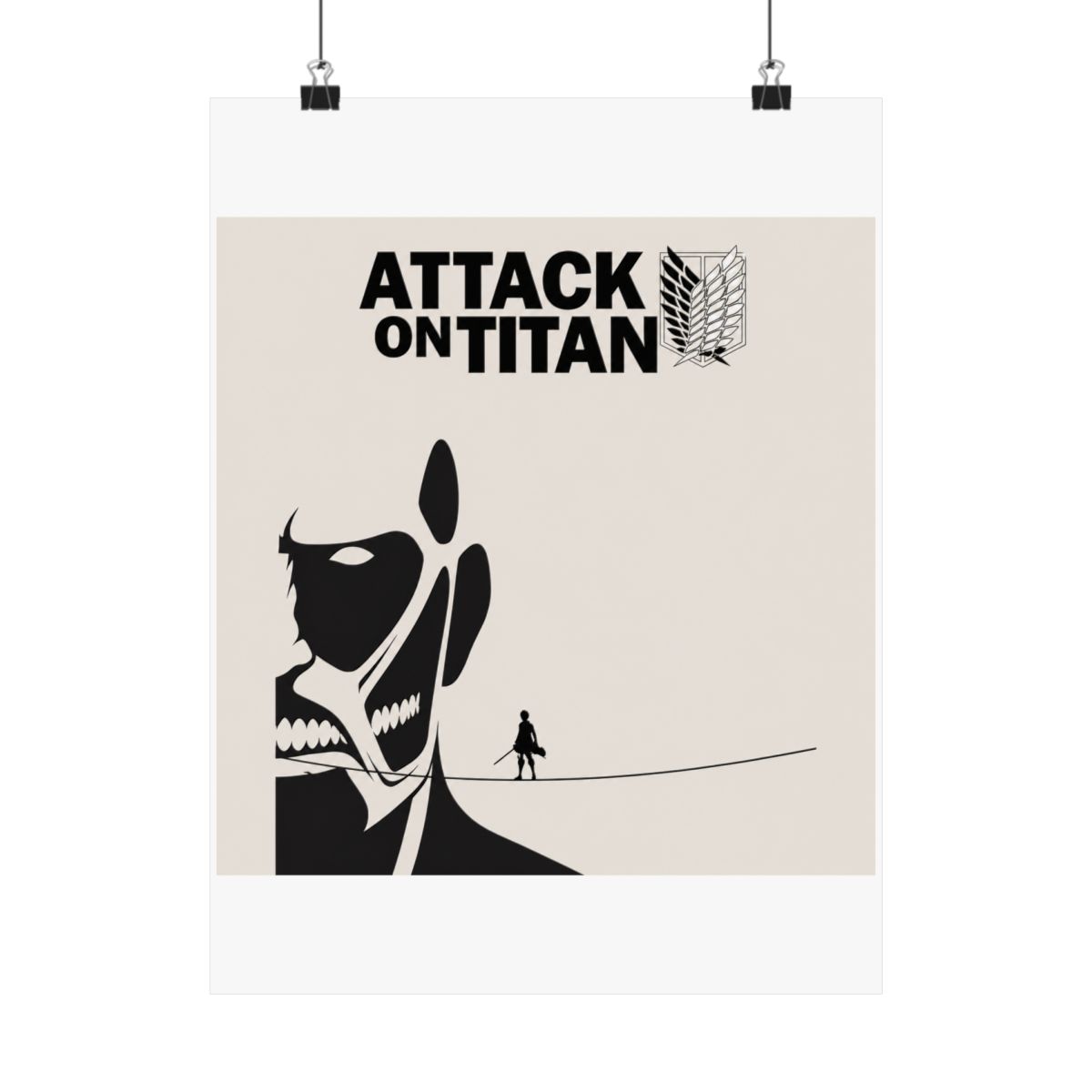 Attack on Titan Poster – Minimal Titan Silhouette Wall Art - alternate angle 2, merchandise