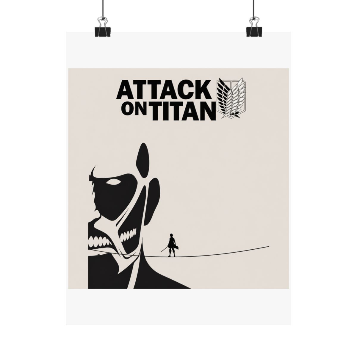 Attack on Titan Poster – Minimal Titan Silhouette Wall Art - alternate angle 1, merchandise