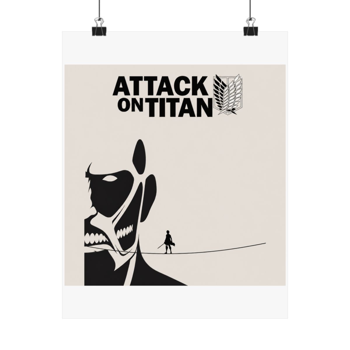 Attack on Titan Poster – Minimal Titan Silhouette Wall Art